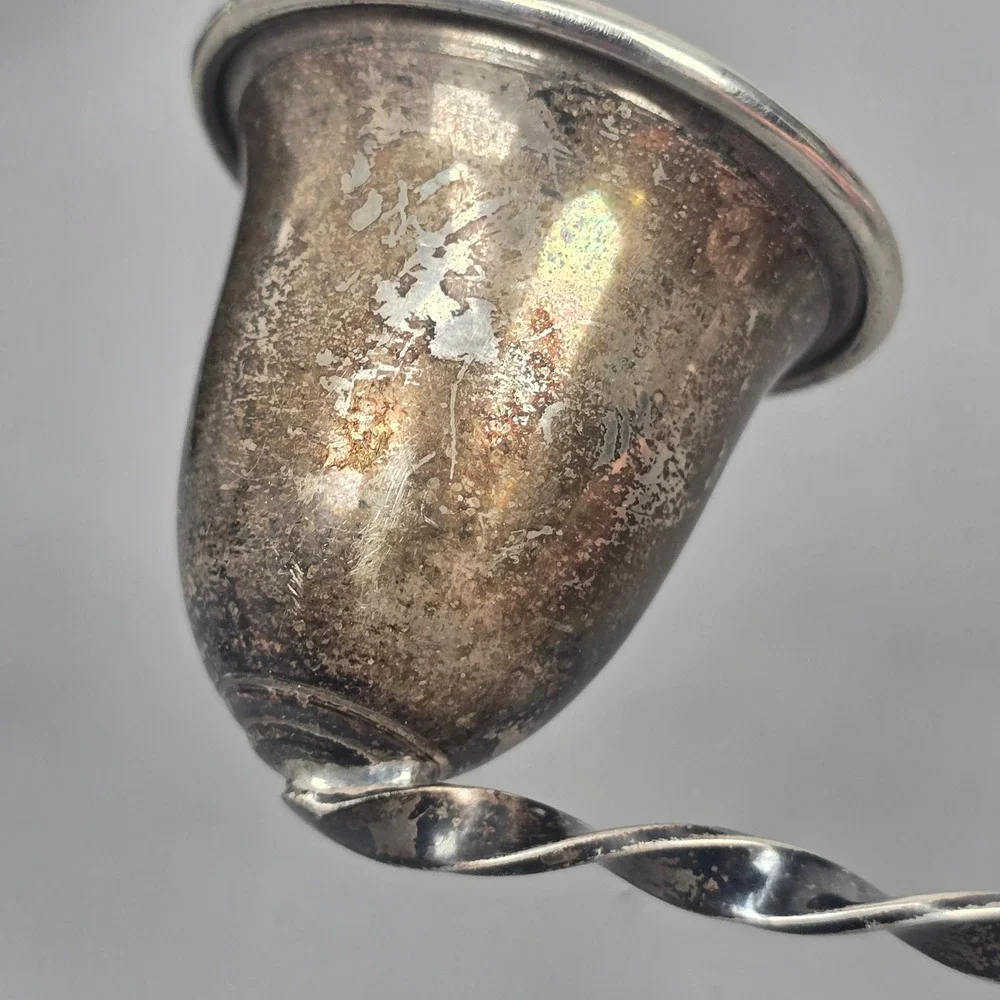 Vintage Sterling Silver Bell Candle Snuffer Long Twisted Handle 8.5